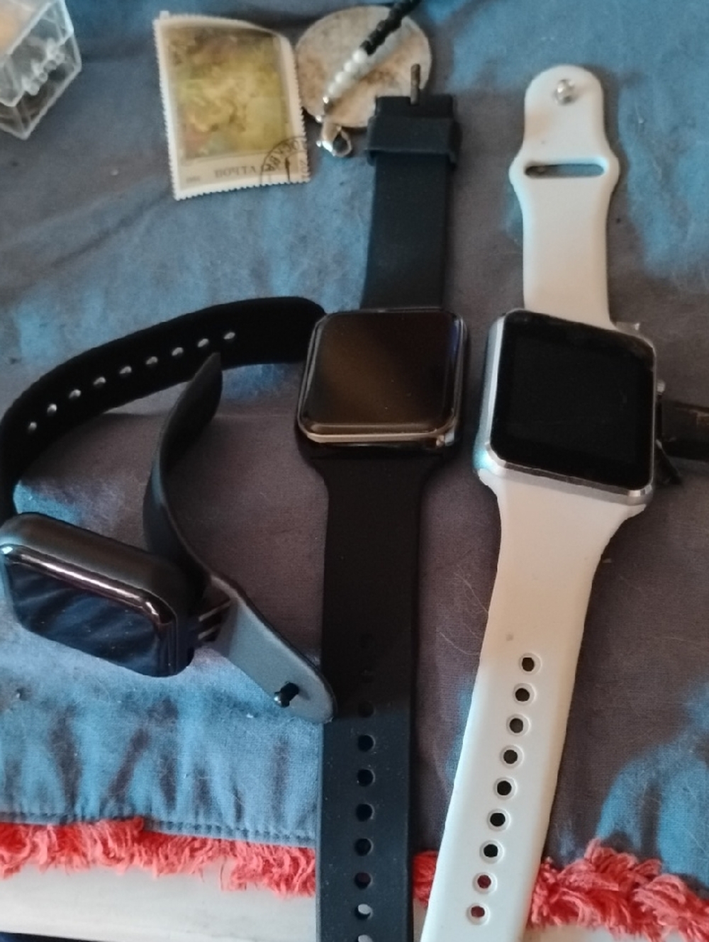 Smart Fitness Watches (3)- Black and White Silicone Bands
